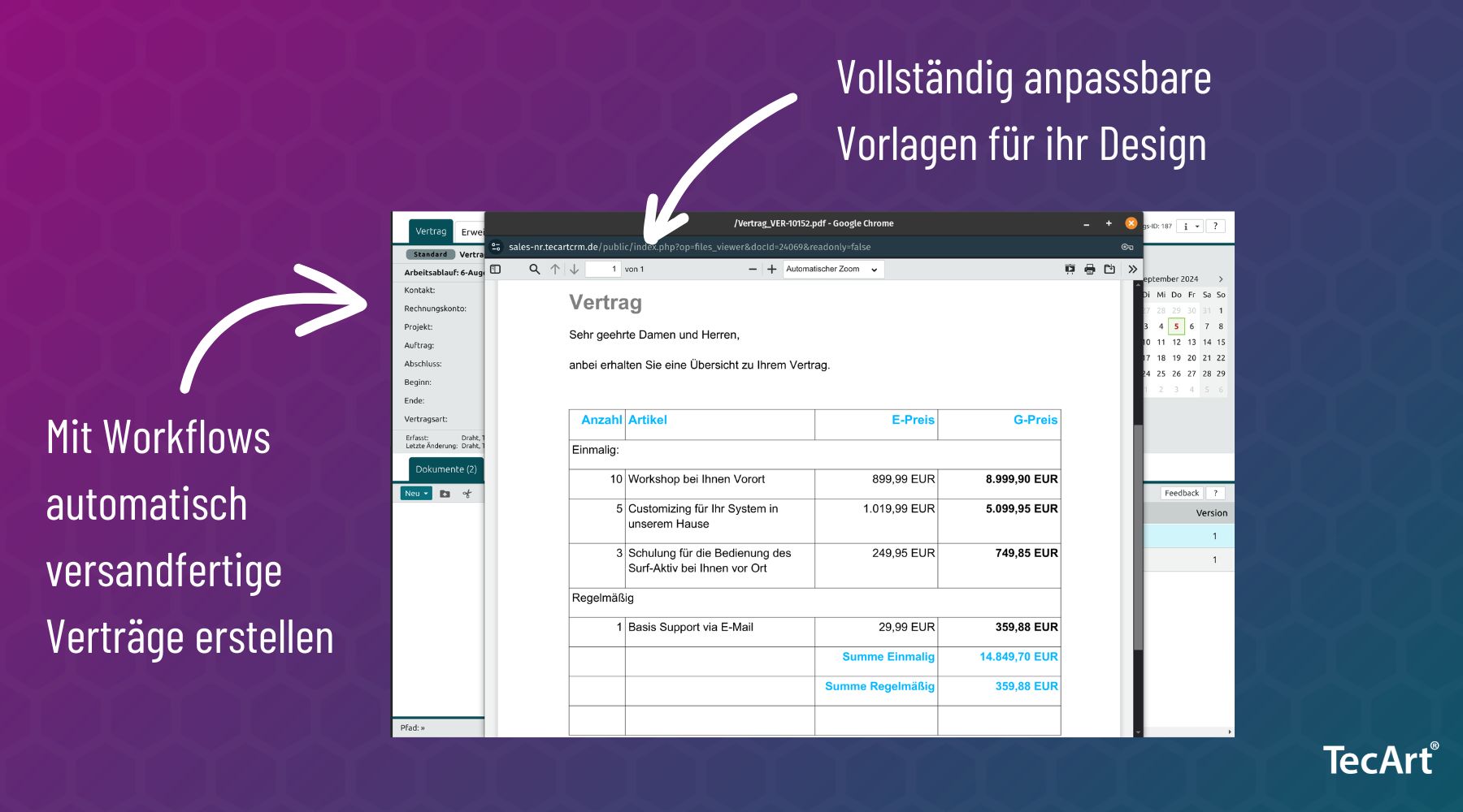 Auftragsmanagement in TecArt